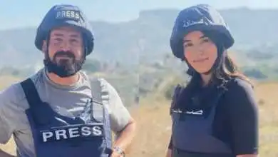 المراسلة فرح عمر والمصور ربيع المعماري